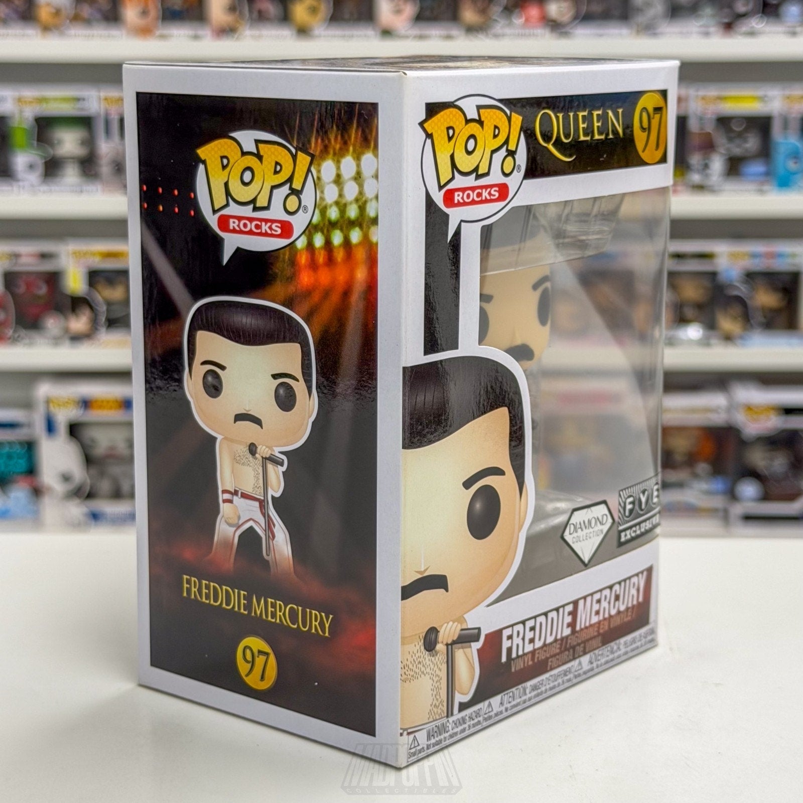 Funko Pop Rocks Queen Freddie Mercury Shirtless Diamond FYE 97 Toy Vinyl Figure