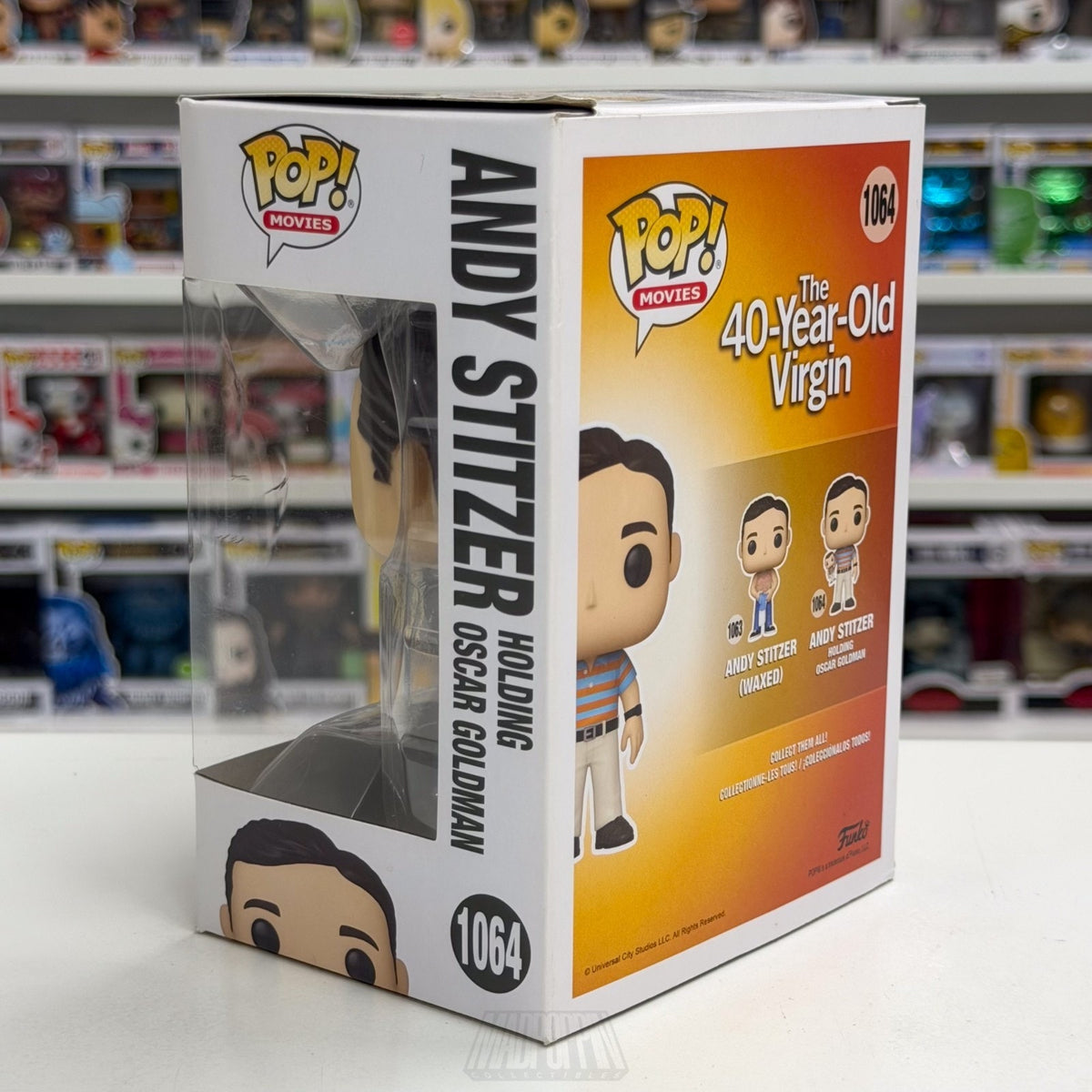 Funko Pop Movies 40 Year Old Virgin Andy Stitzer w/Oscar Goldman 1064 Toy Figure