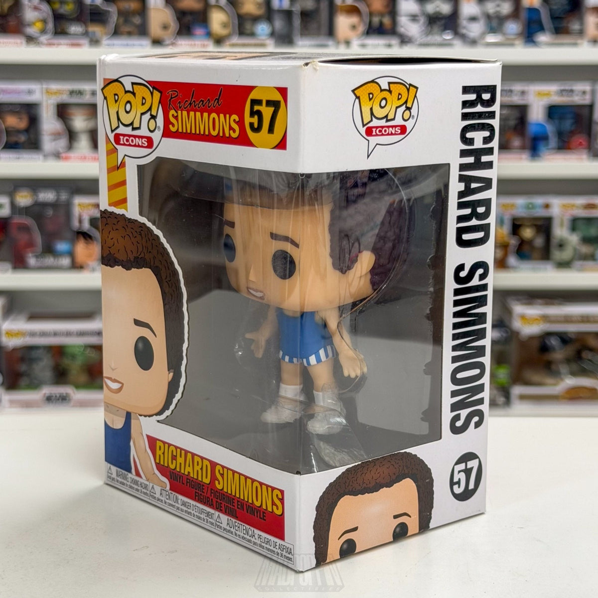 Funko Pop Icons Richard Simmons Blue 57 Fitness Aerobics Instructor Vinyl Figure