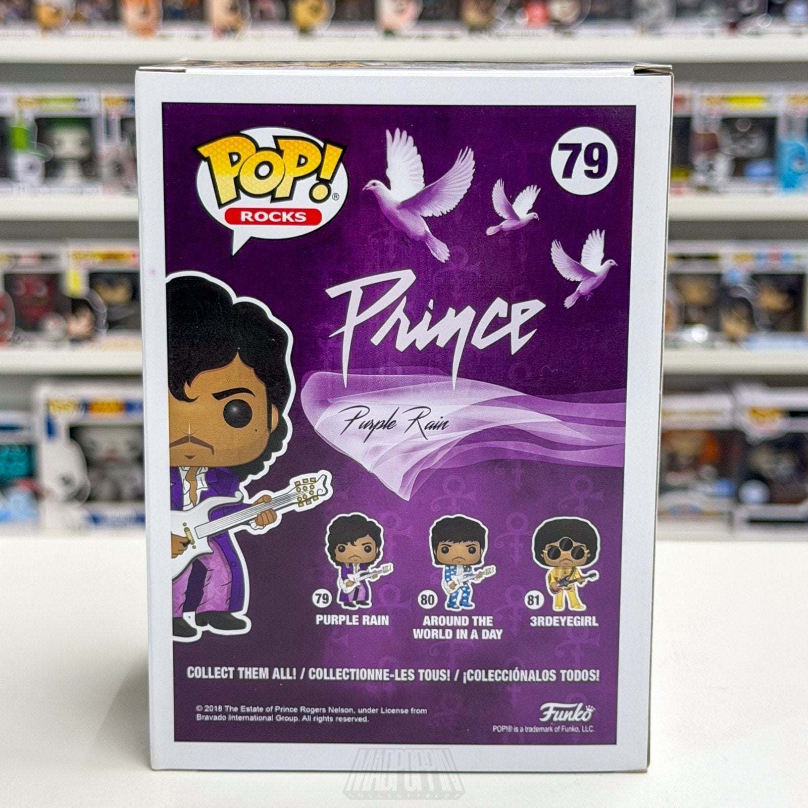 Funko Pop Rocks Prince w/Guitar Purple Rain Diamond Glitter FYE 79 Vinyl Figure
