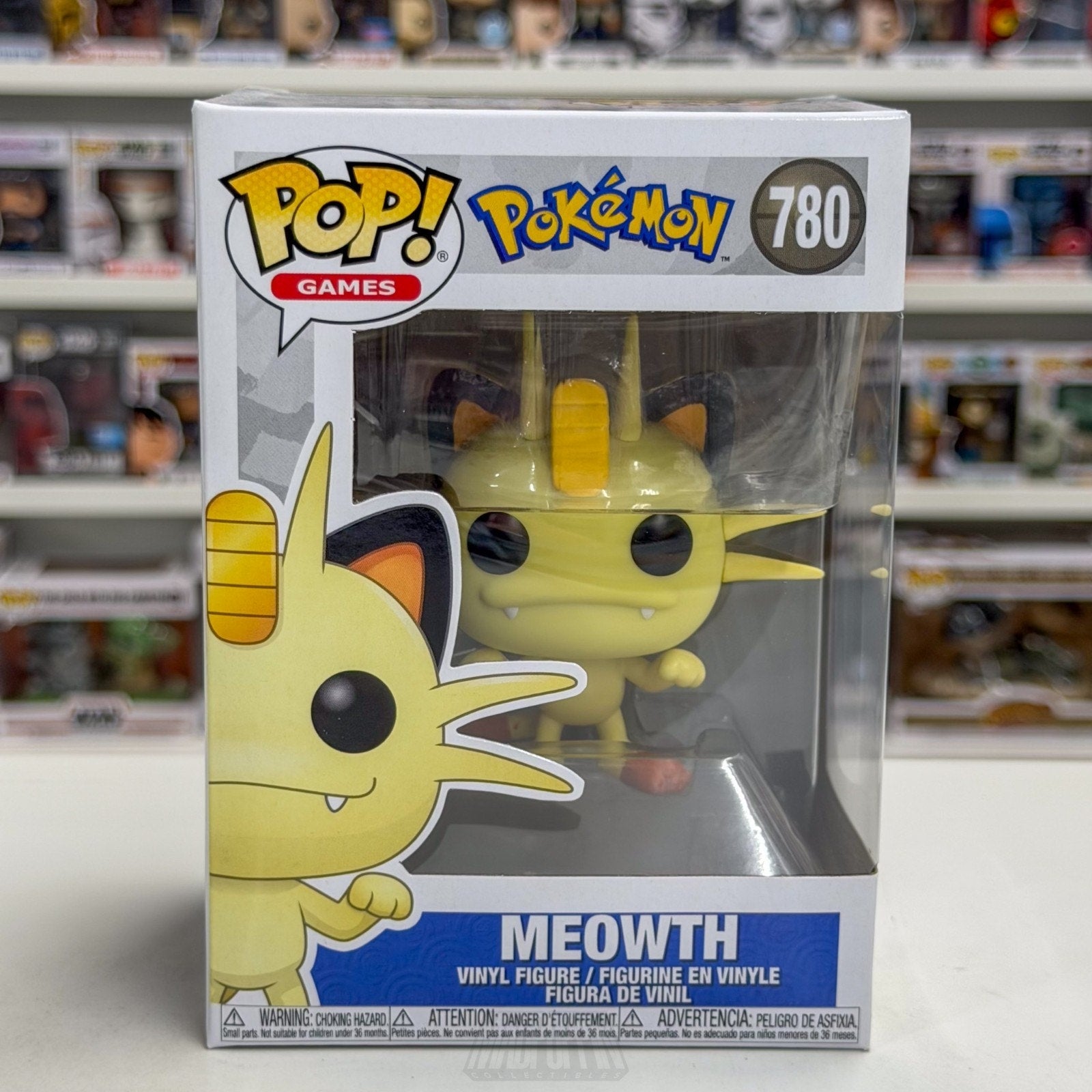 Funko Pop Games Pokemon Meowth 780 Feline Japanese TCG Cards Toy Vinyl Figure