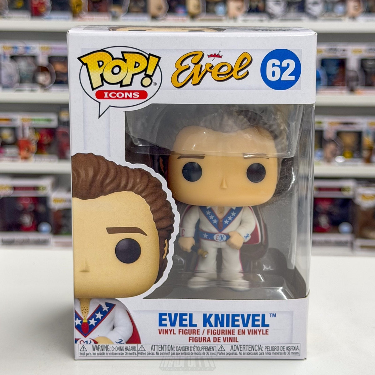 Funko Pop Icons Evel Knievel 62 American Stunt Performer Entertainer Toy Figure