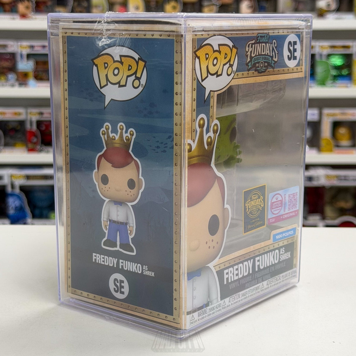 Funko Pop Fundays Freddy as Shrek SE 1000 Grail SDCC 2026 Movie Toy CON STICKER