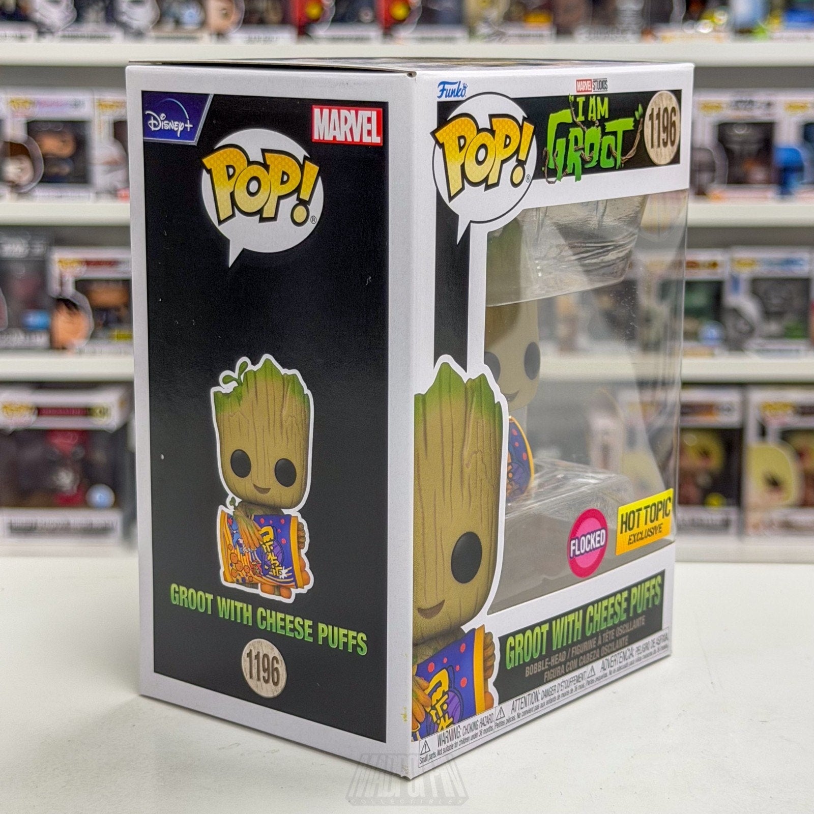 Funko Pop Marvel I Am Baby Groot Cheese Puffs Flocked 1196 GOTG Toy Vinyl Figure