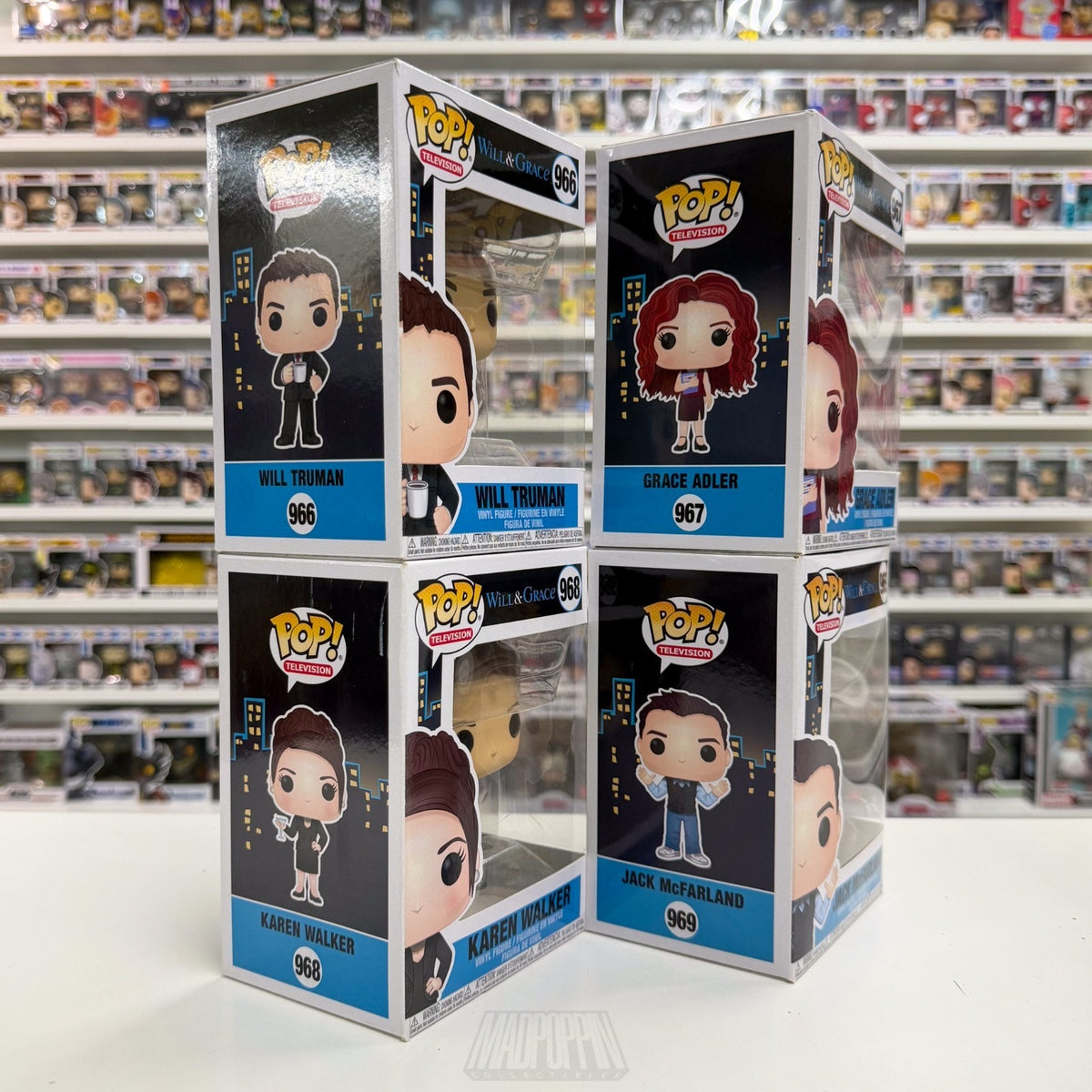 Funko Pop TV Will & Grace Karen Jack Complete Set NYC Comedy Sitcom Vinyl Figure