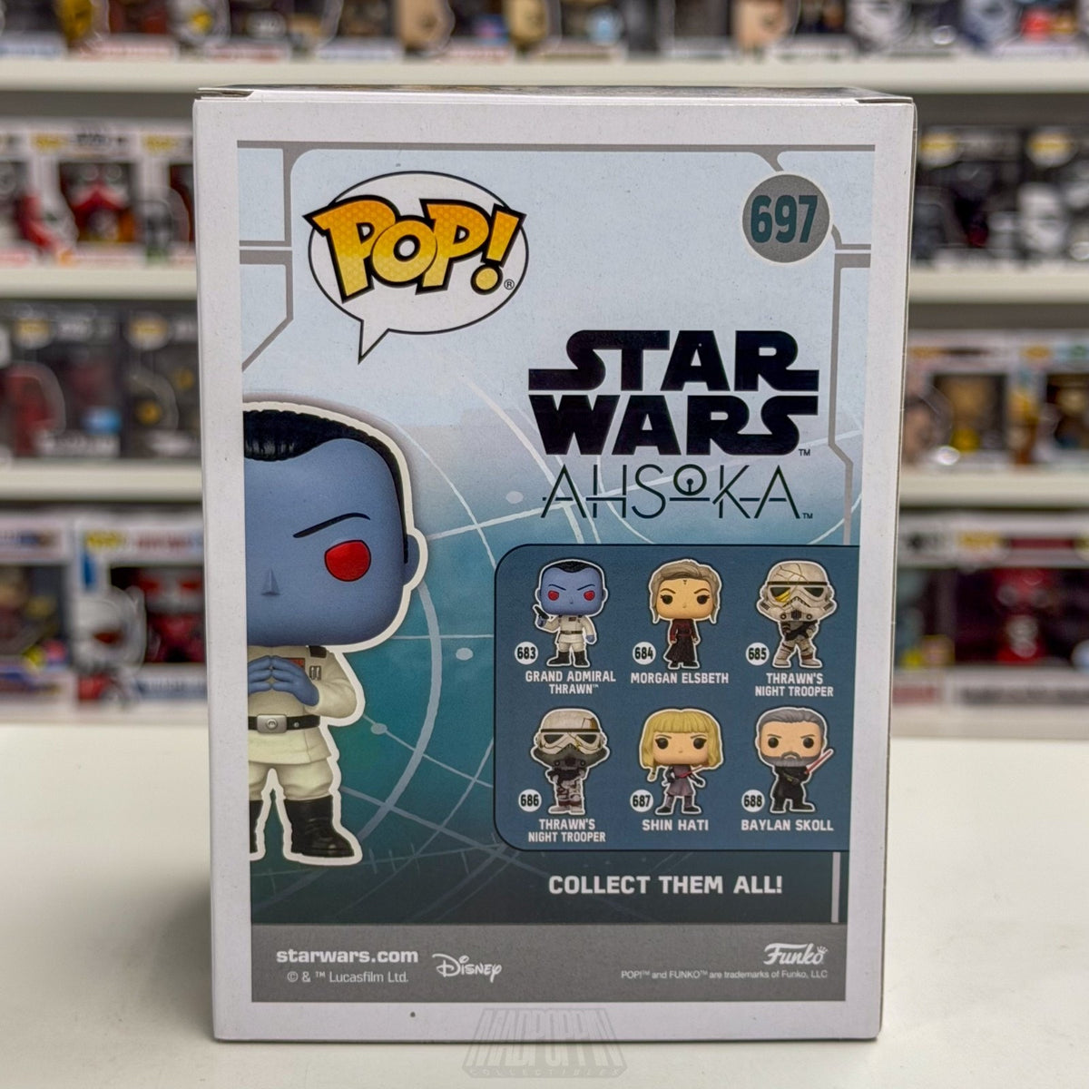 Funko Pop Star Wars Grand Admiral Thrawn Diamond SDCC Signed Auto JSA 697 Figure