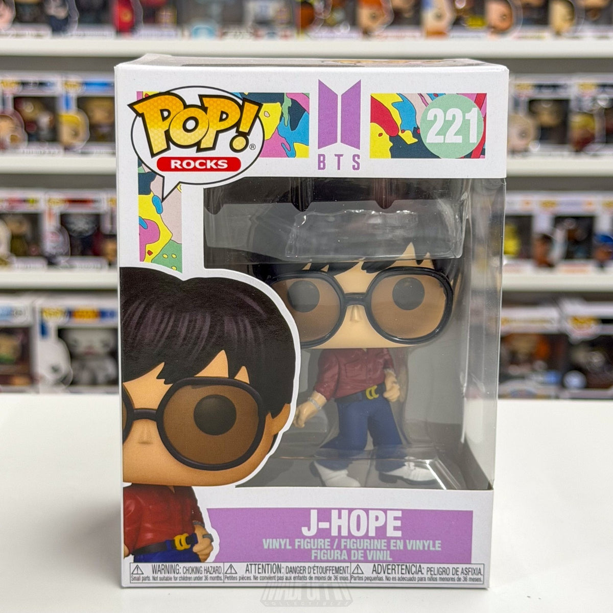 Funko Pop Rocks BTS Dynamite J-Hope 221 Boy Band Korean K-Pop Toy Vinyl Figure