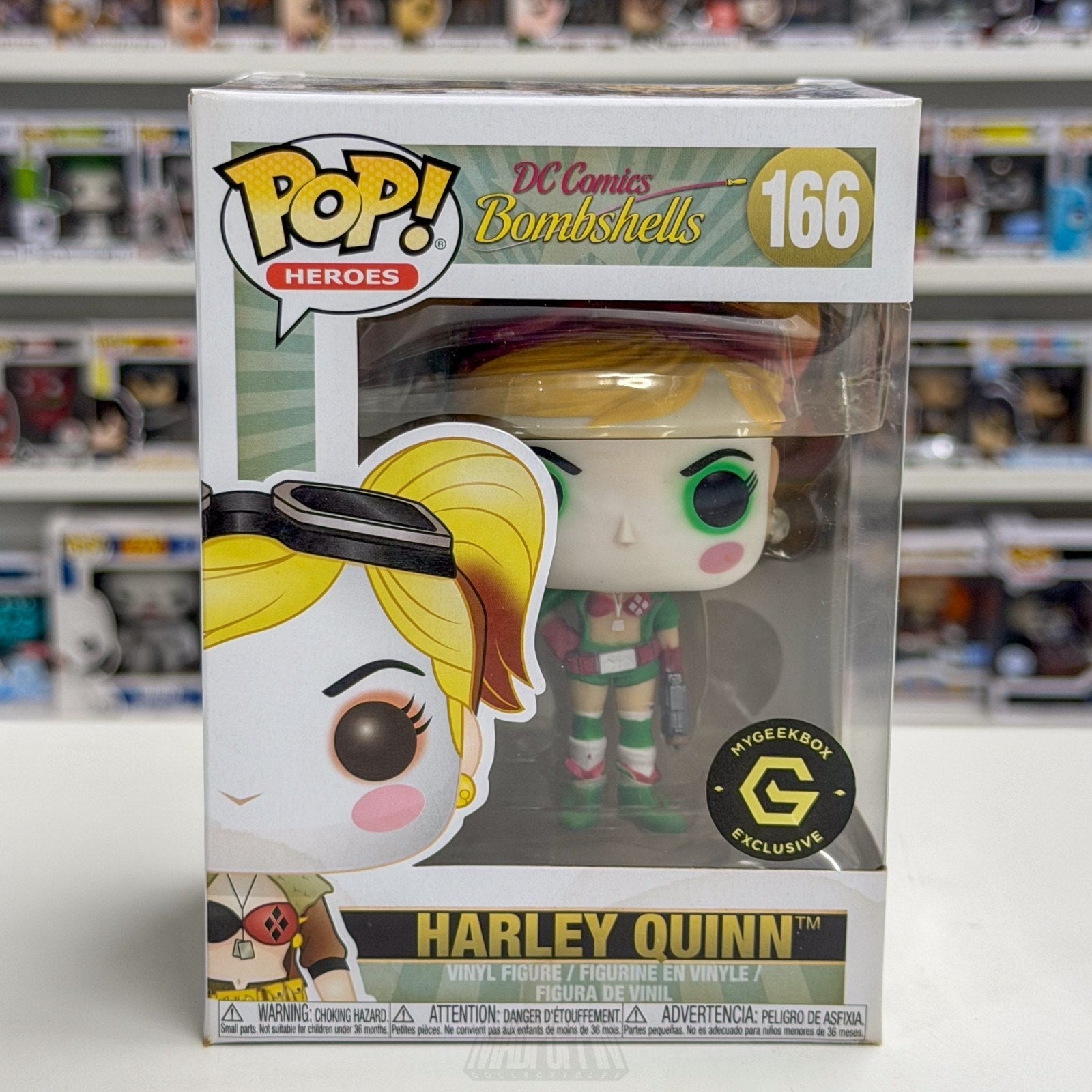 Funko Pop DC Bombshells Harley Quinn Festive My Geek Box 166 Toy Vinyl Figure
