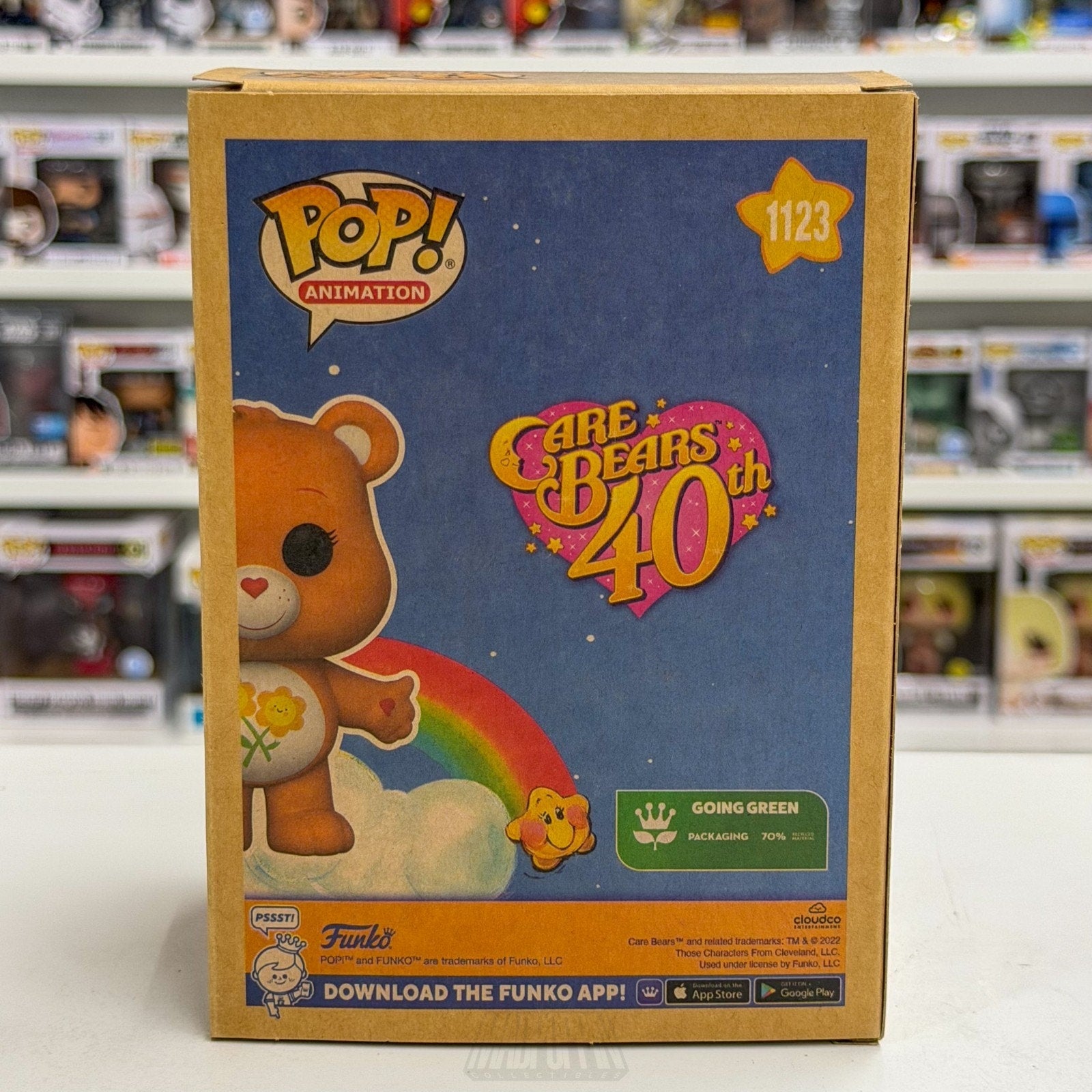 Funko Pop Animation Care Bears Friend Bear Earth Day 1123 Cartoon Vinyl Figure