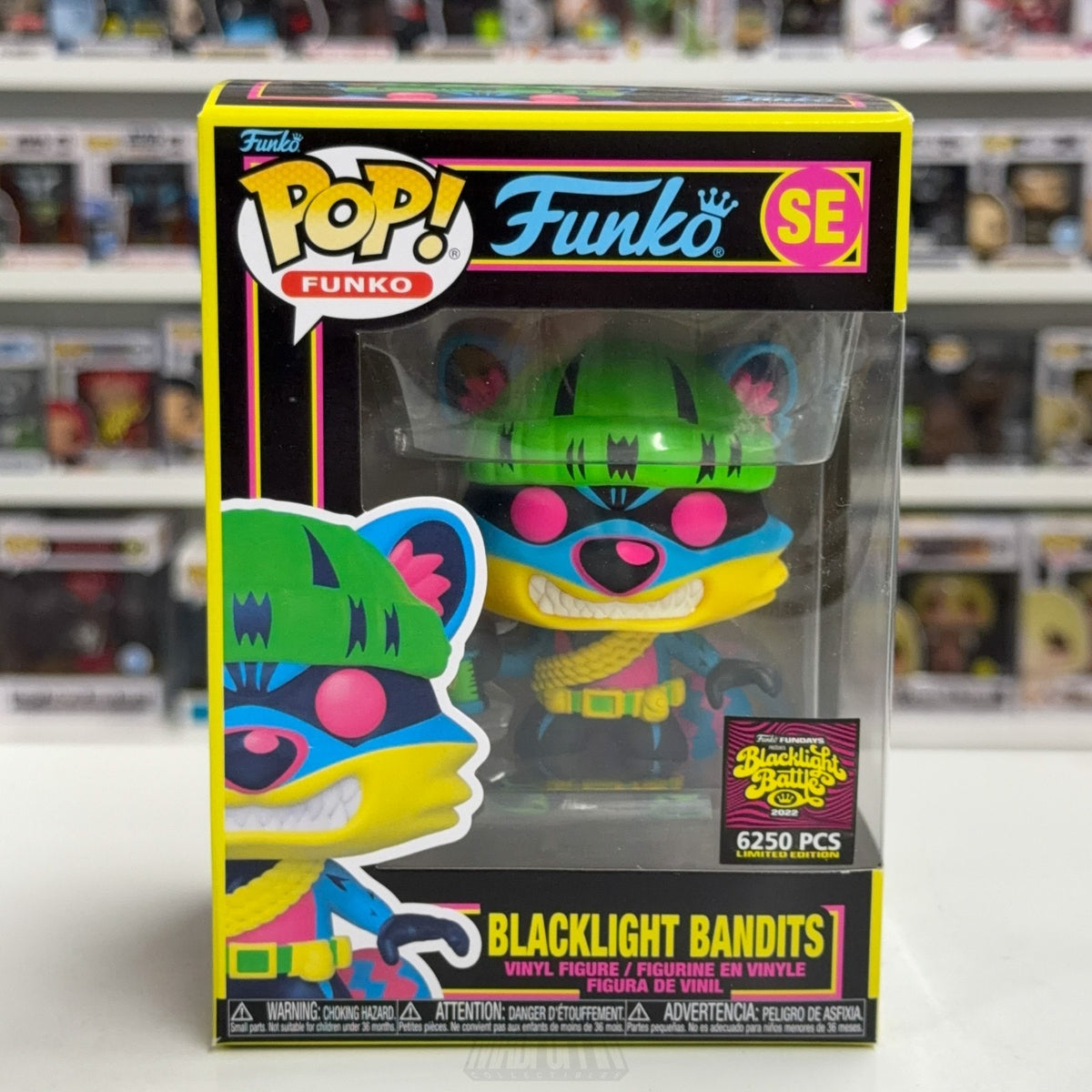 Funko Pop Fundays Blacklight Battle Bandits LE 6250 SE Raccoon Toy Vinyl Figure