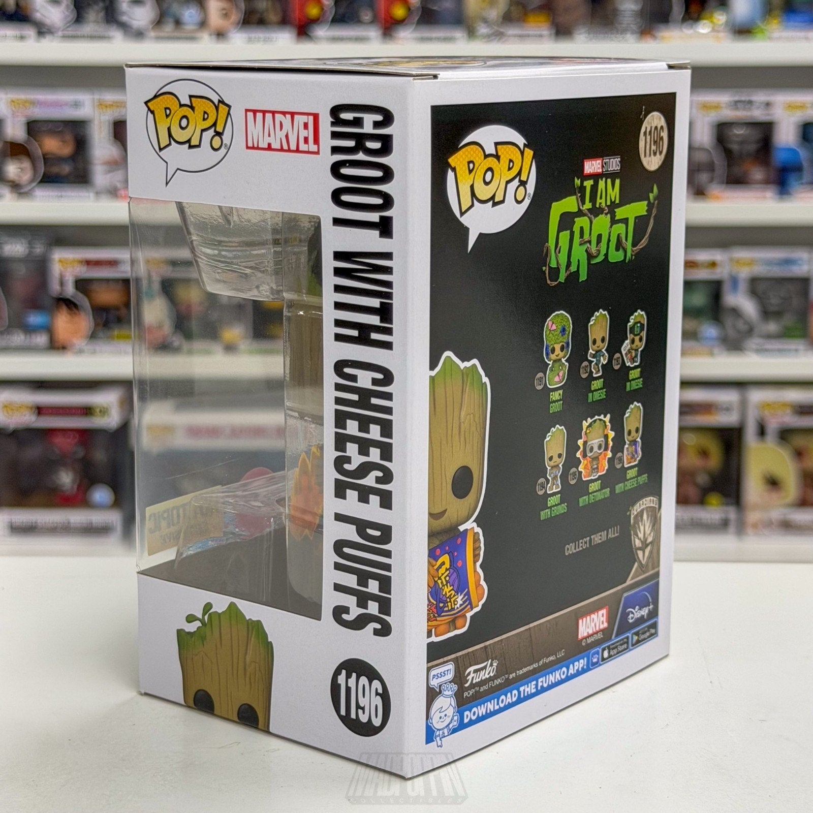 Funko Pop Marvel I Am Baby Groot Cheese Puffs Flocked 1196 GOTG Toy Vinyl Figure