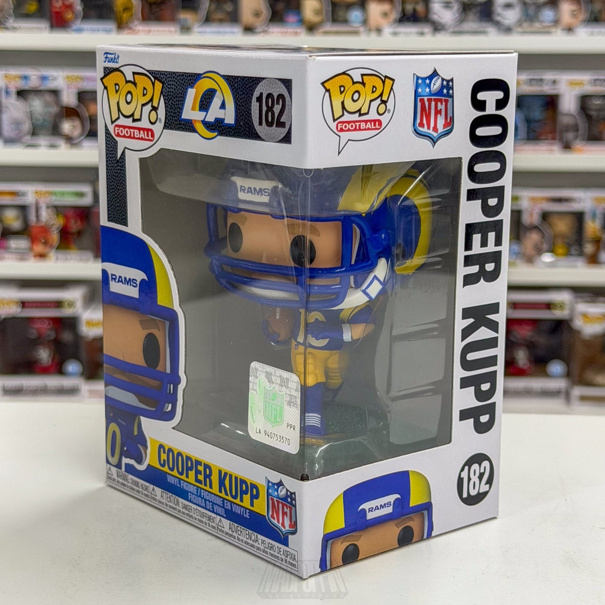 Funko Pop NFL Football Los Angeles Rams Cooper Kupp 182 Wide Receiver Toy Figure