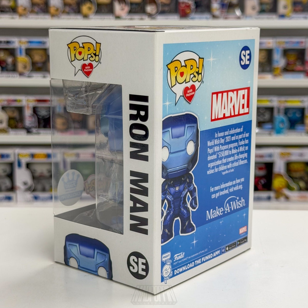 Funko Pop Marvel Make A Wish Iron Man Blue Metallic Exclusive SE Vinyl Figure