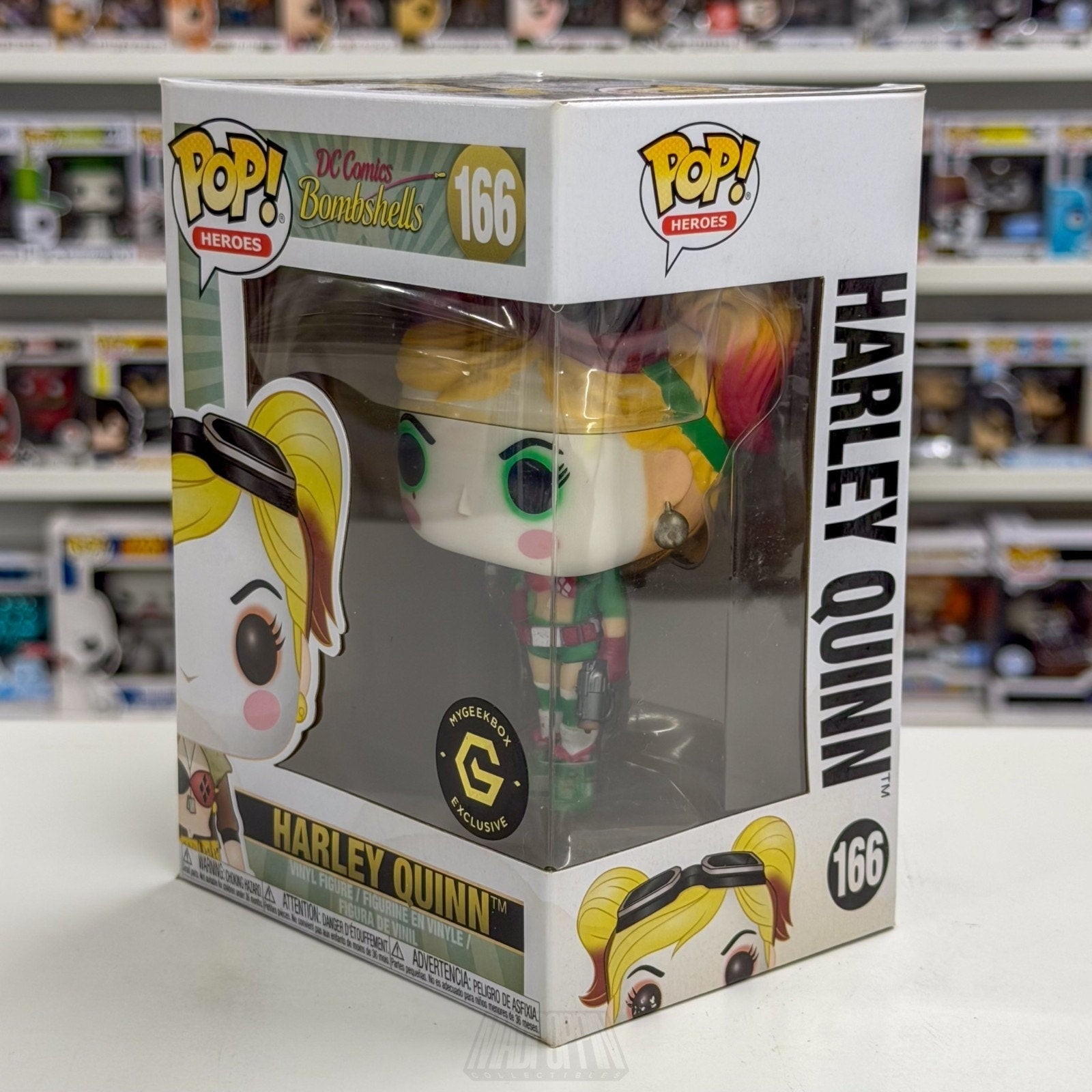 Funko Pop DC Bombshells Harley Quinn Festive My Geek Box 166 Toy Vinyl Figure
