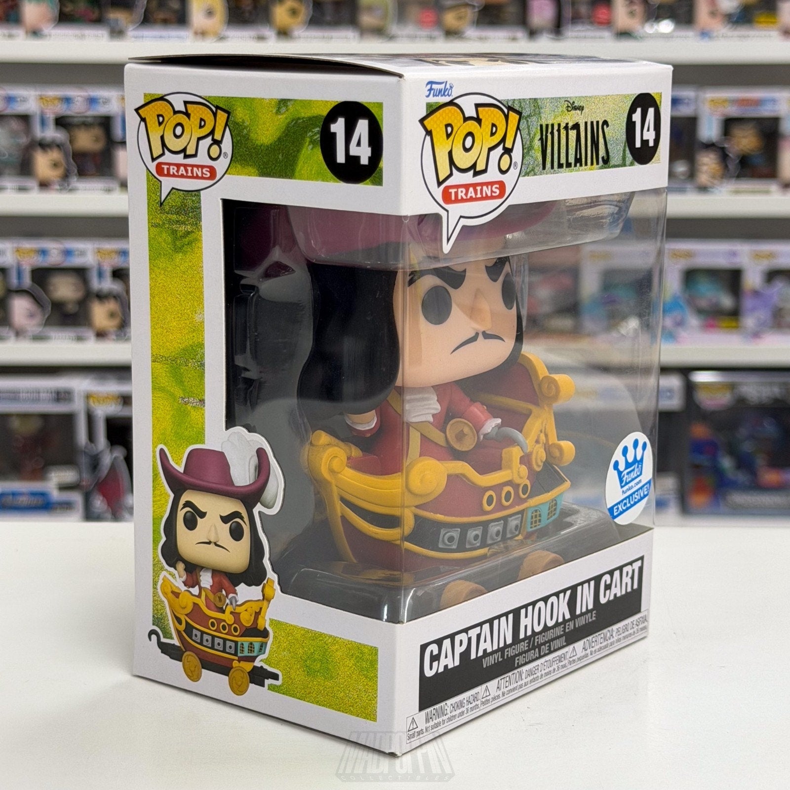 Funko Pop Trains Disney Villains Captain Hook in Cart 14 Peter Pan Vinyl Figure