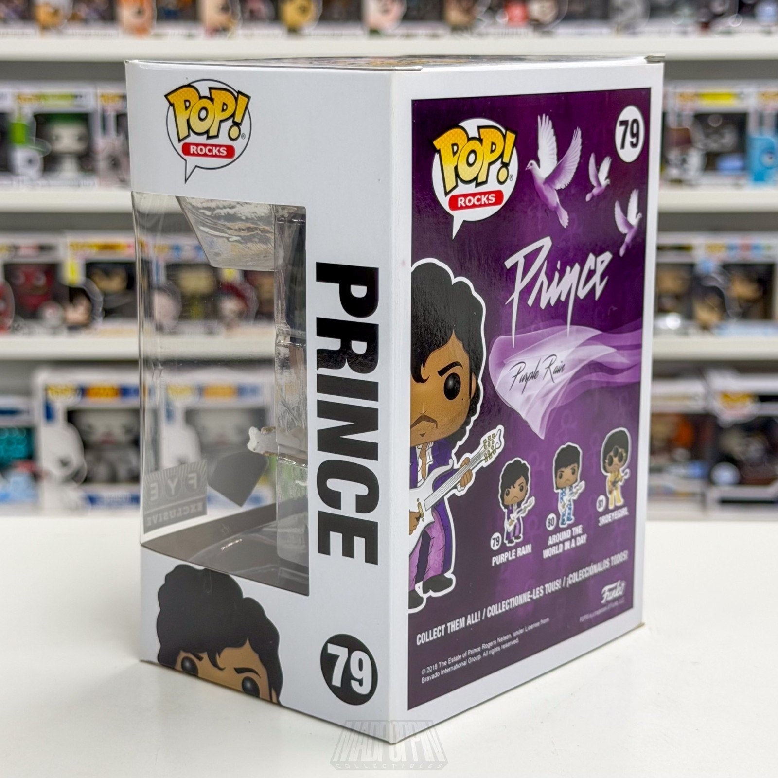 Funko Pop Rocks Prince w/Guitar Purple Rain Diamond Glitter FYE 79 Vinyl Figure