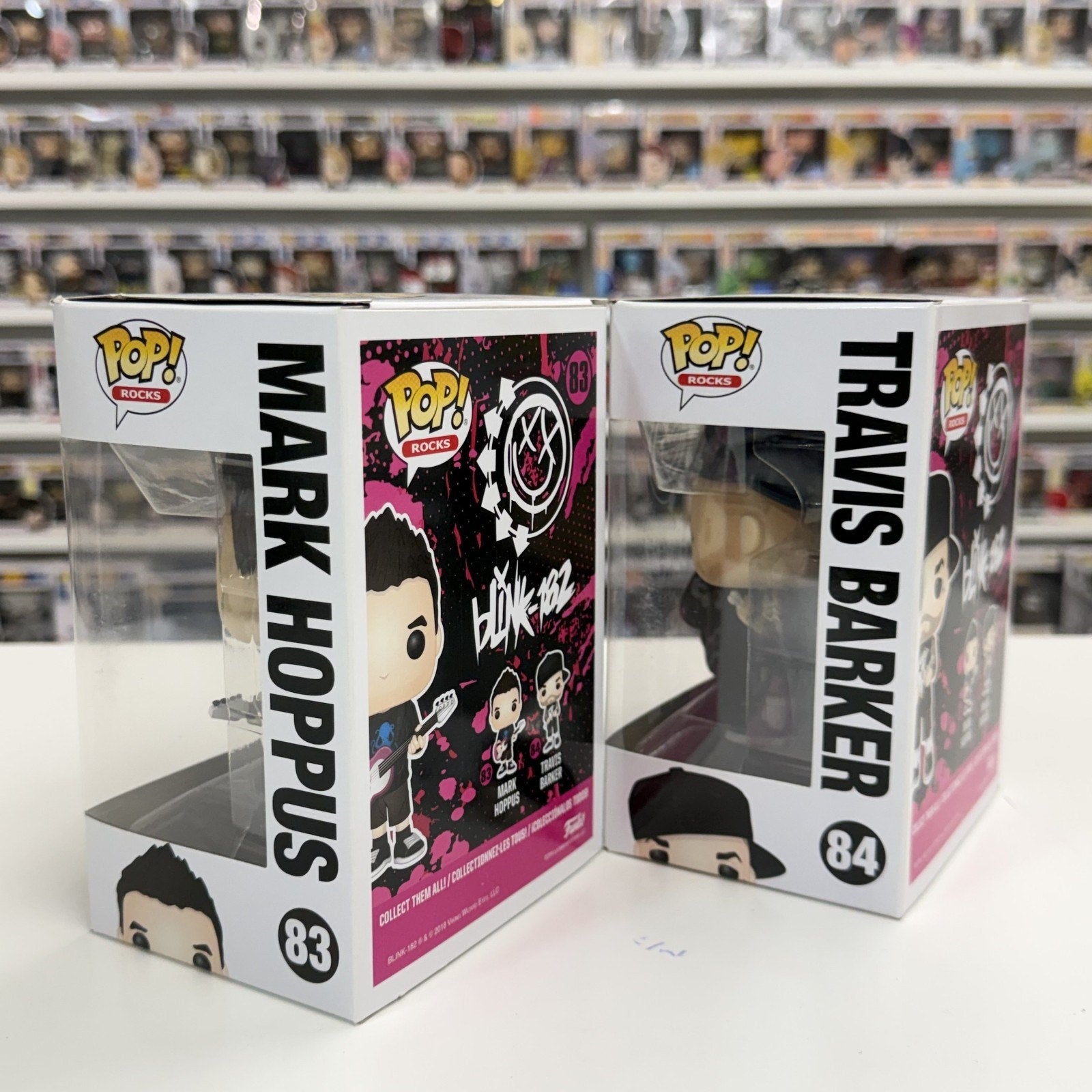 Funko Pop Rocks Blink 182 Complete Set Mark Hoppus Travis Barker Punk Figures