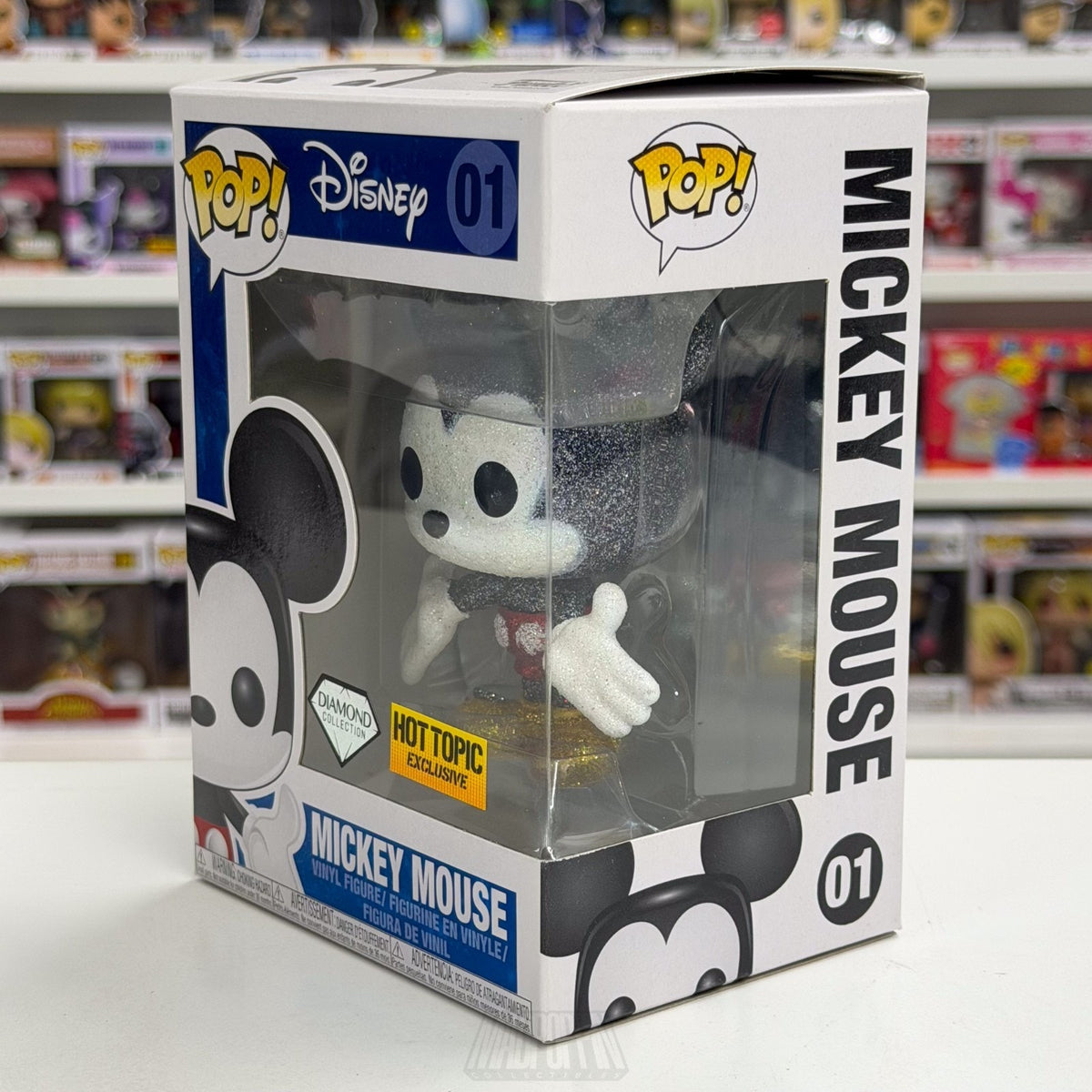Funko Pop Disney Mickey Mouse Diamond Glitter Hot Topic 01 Walt Toy Vinyl Figure