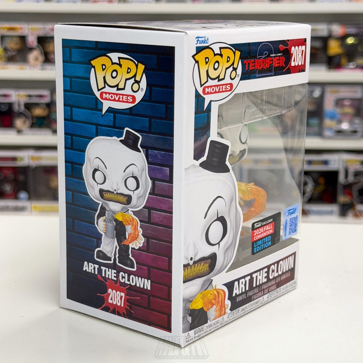Funko Pop Movies Terrifier 2 Art the Clown Flamethrower NYCC 2087 Vinyl Figure