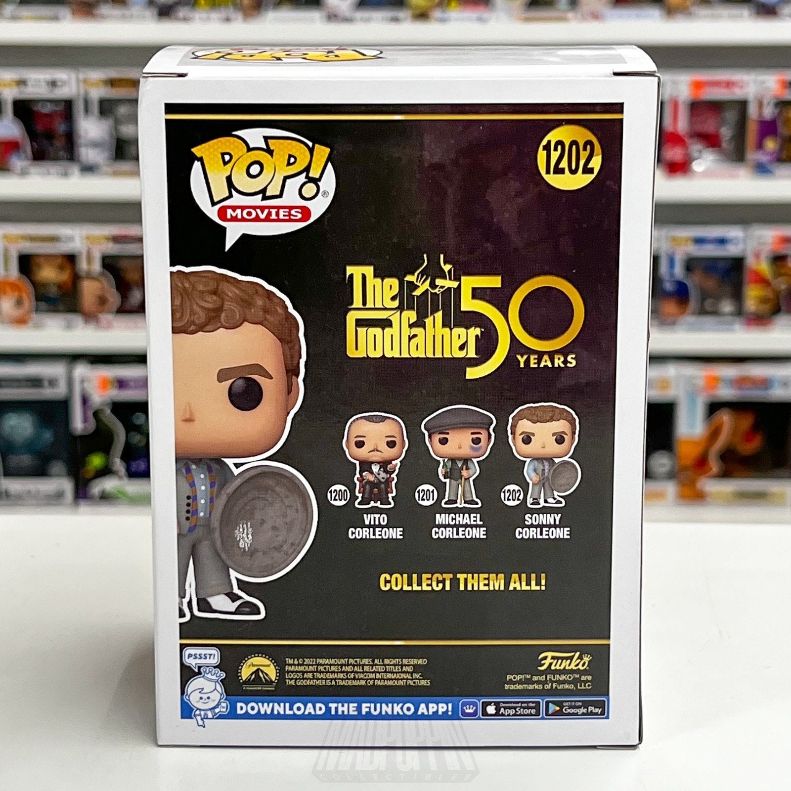 Funko Pop Movies Godfather 50 Years Sonny Corleone 1202 w/Trash Can Lid Vinyl