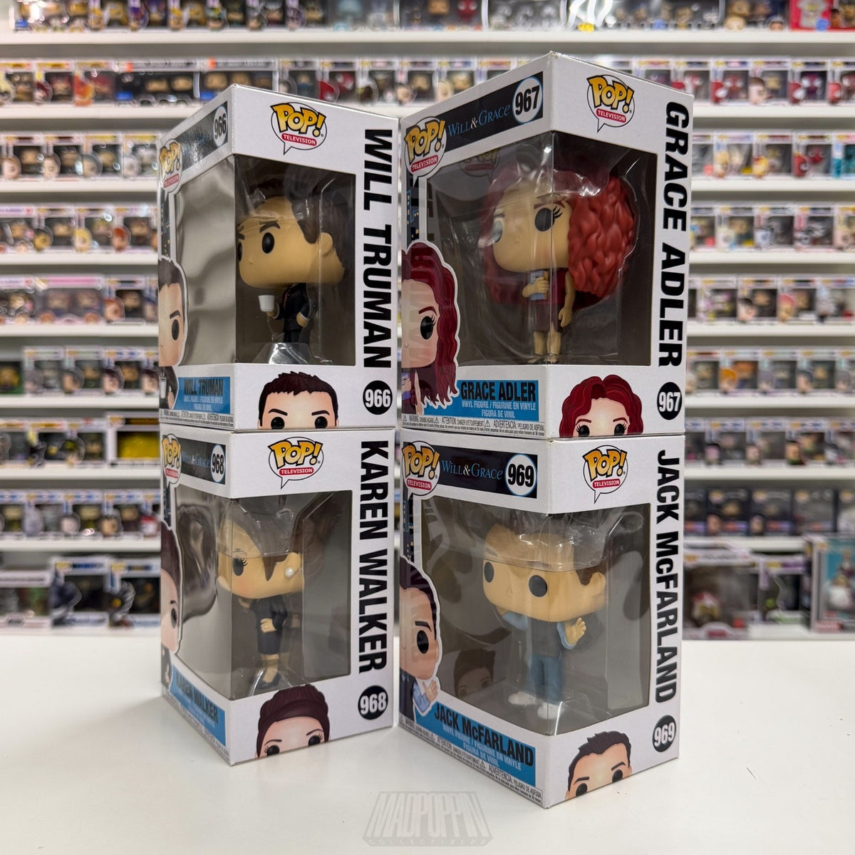 Funko Pop TV Will & Grace Karen Jack Complete Set NYC Comedy Sitcom Vinyl Figure