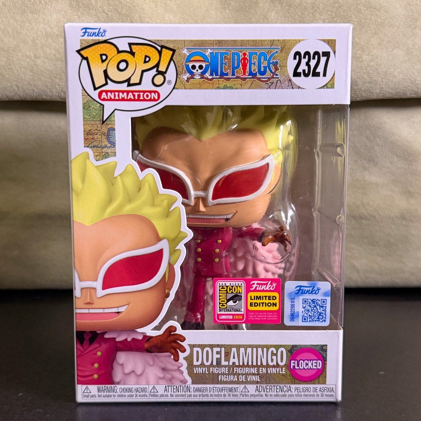 Funko Pop Anime One Piece Doflamingo Flocked 2327 SDCC 2026 Official Toy Figure