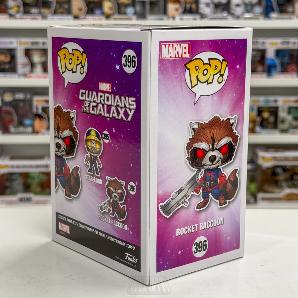 Funko Pop Marvel GOTG Rocket Raccoon Classic PX Exclusive 396 Toy Vinyl Figure