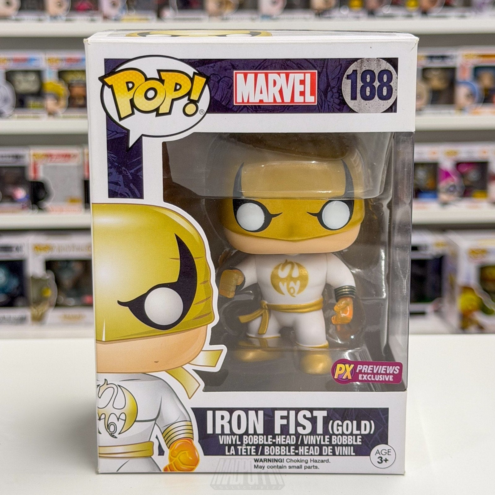 Funko Pop Marvel Iron Fist Gold PX 188 Danny Rand Martial Artist Vinyl Figure
