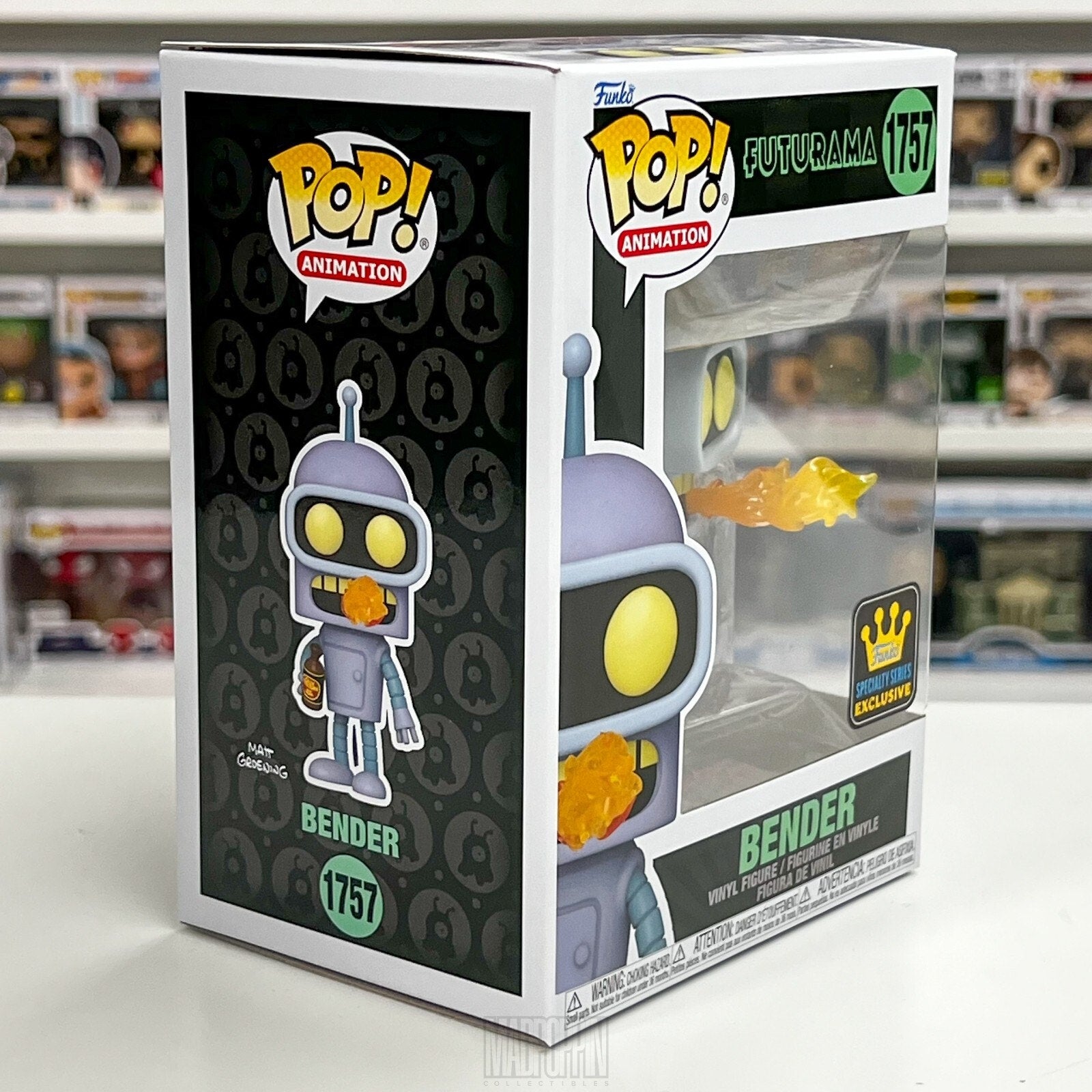 Funko Pop Animation Futurama Bender Flaming Burp Specialty Series 1757 Figure