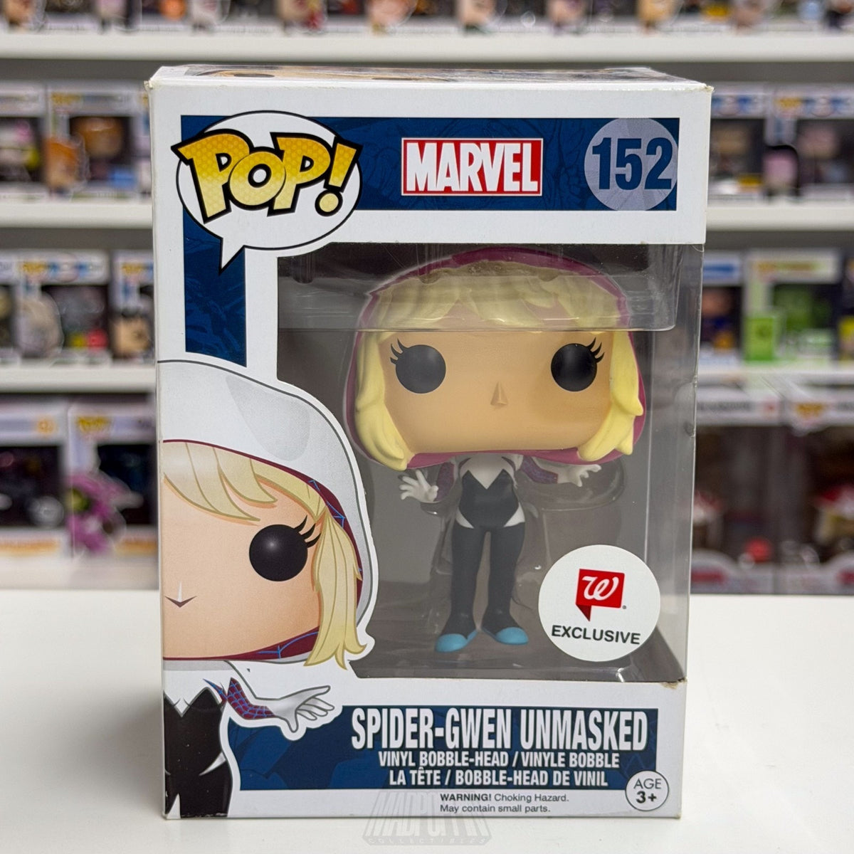 Funko Pop Marvel Spider-Gwen Unmasked Walgreens 152 Spider-Woman Vinyl Figure