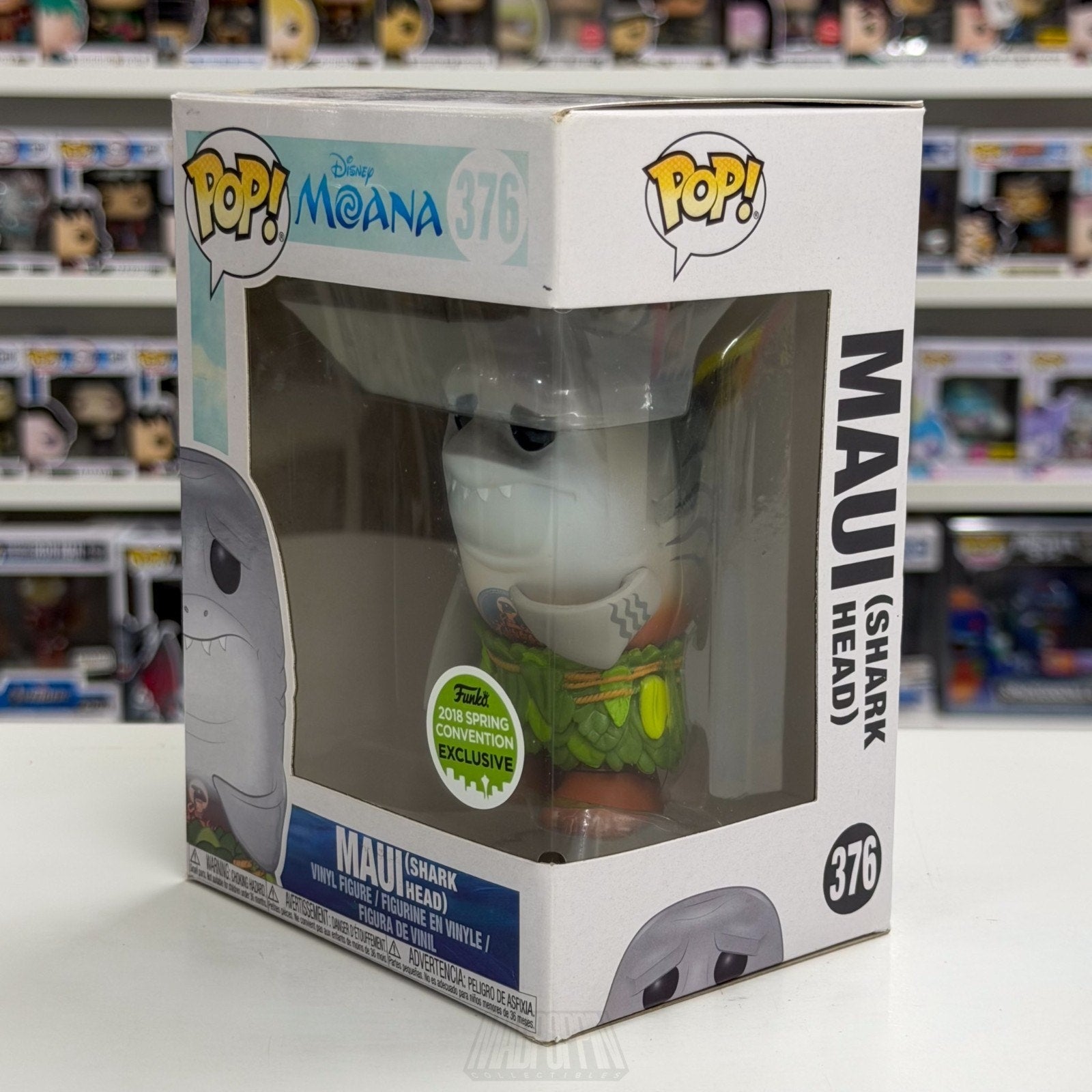 Funko Pop Disney Moana Maui Shark Head ECCC Spring Con 376 Demigod Vinyl Figure