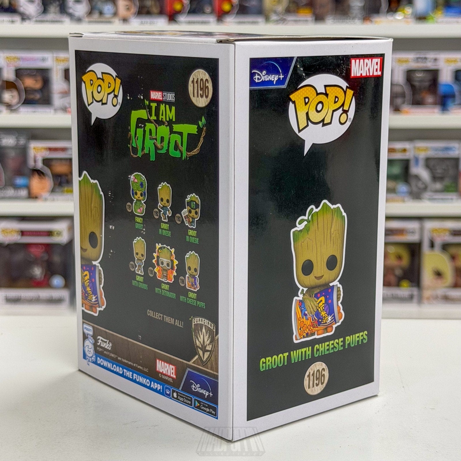 Funko Pop Marvel I Am Baby Groot with Cheese Puffs 1196 GOTG Toy Vinyl Figure