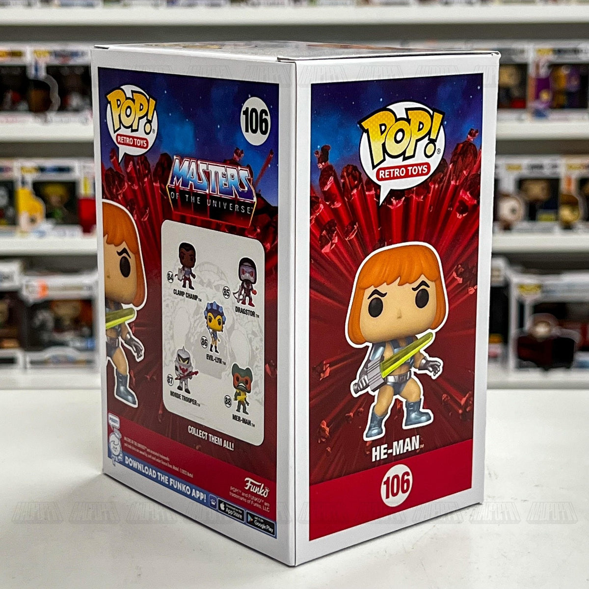 Funko Pop Retro Toys MOTU He-Man Sword of Power SDCC Toy Tokyo 106 Vinyl Figure