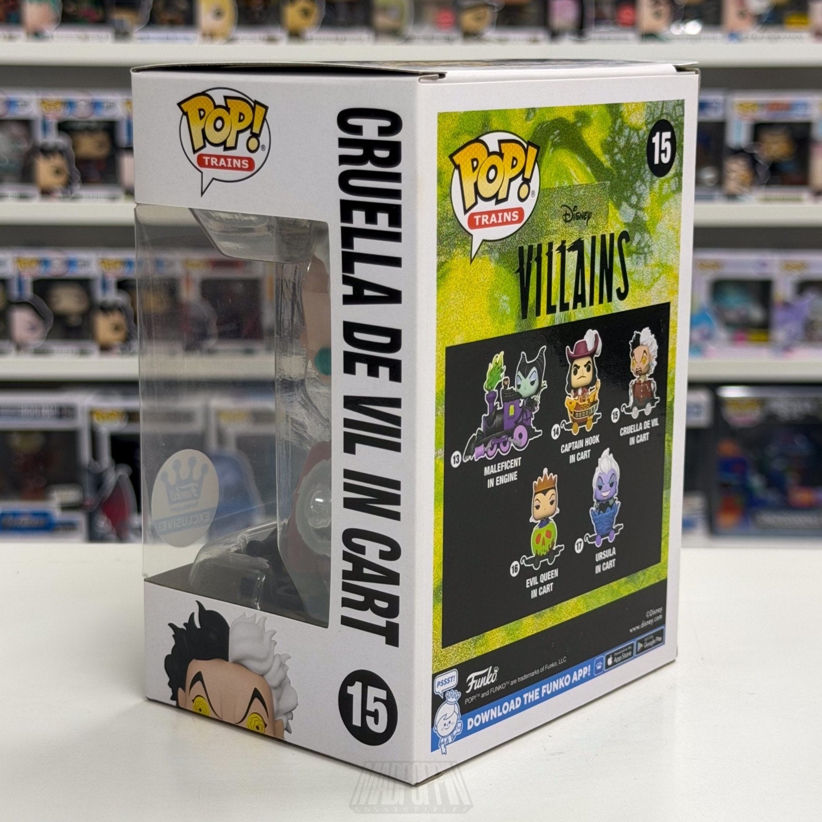 Funko Pop Trains Disney Villains Cruella de Vil Cart 15 Dalmatian Vinyl Figure