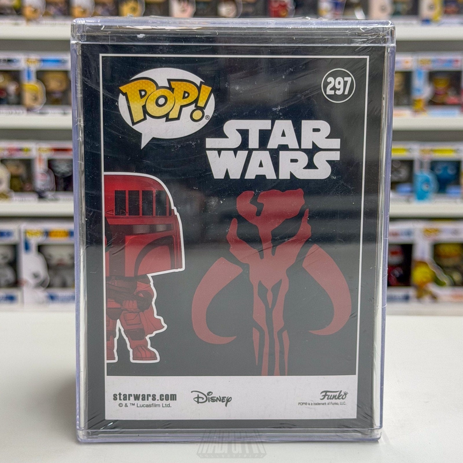 Funko Pop Star Wars Boba Fett Futura Red WonderCon Official Sticker 297 Figure