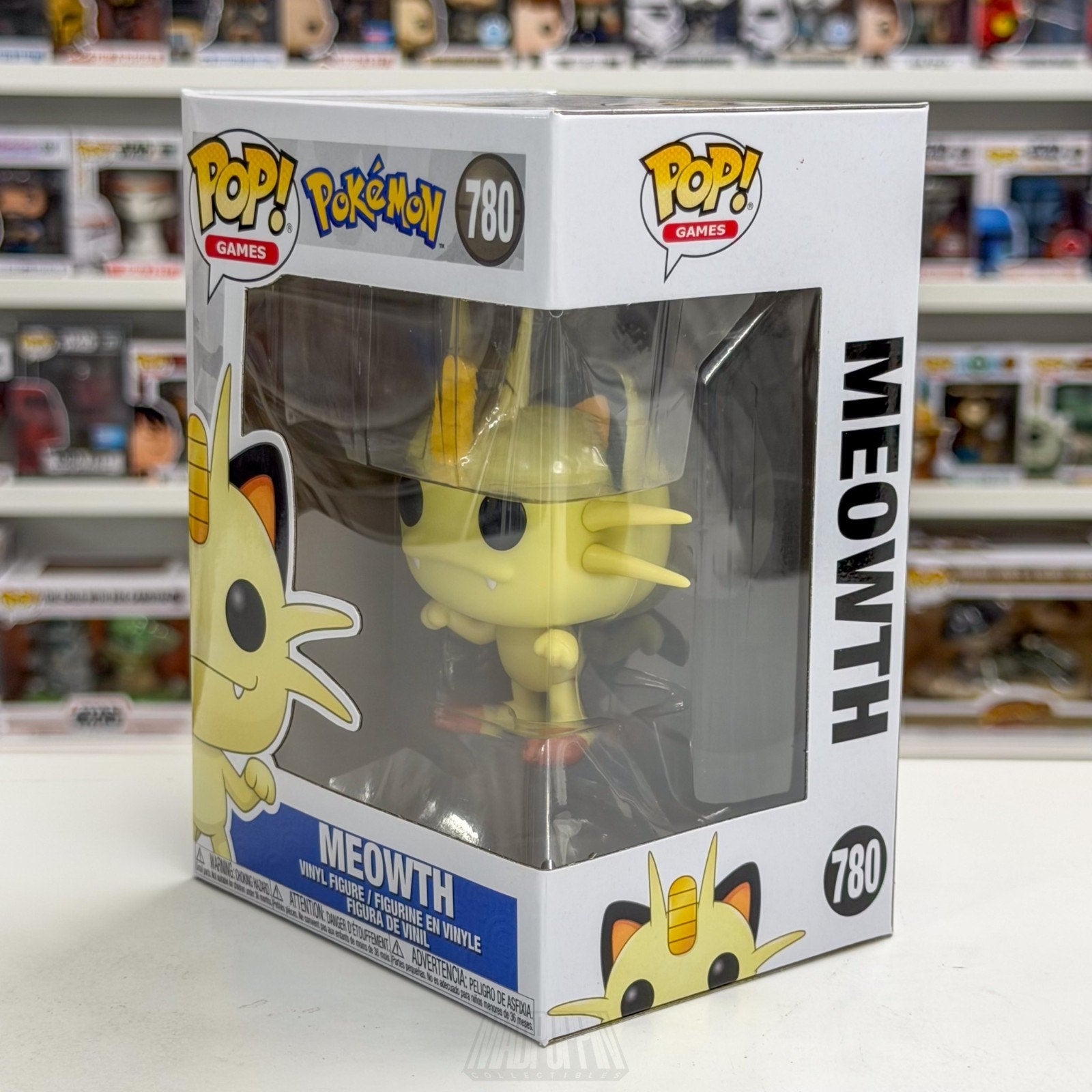 Funko Pop Games Pokemon Meowth 780 Feline Japanese TCG Cards Toy Vinyl Figure