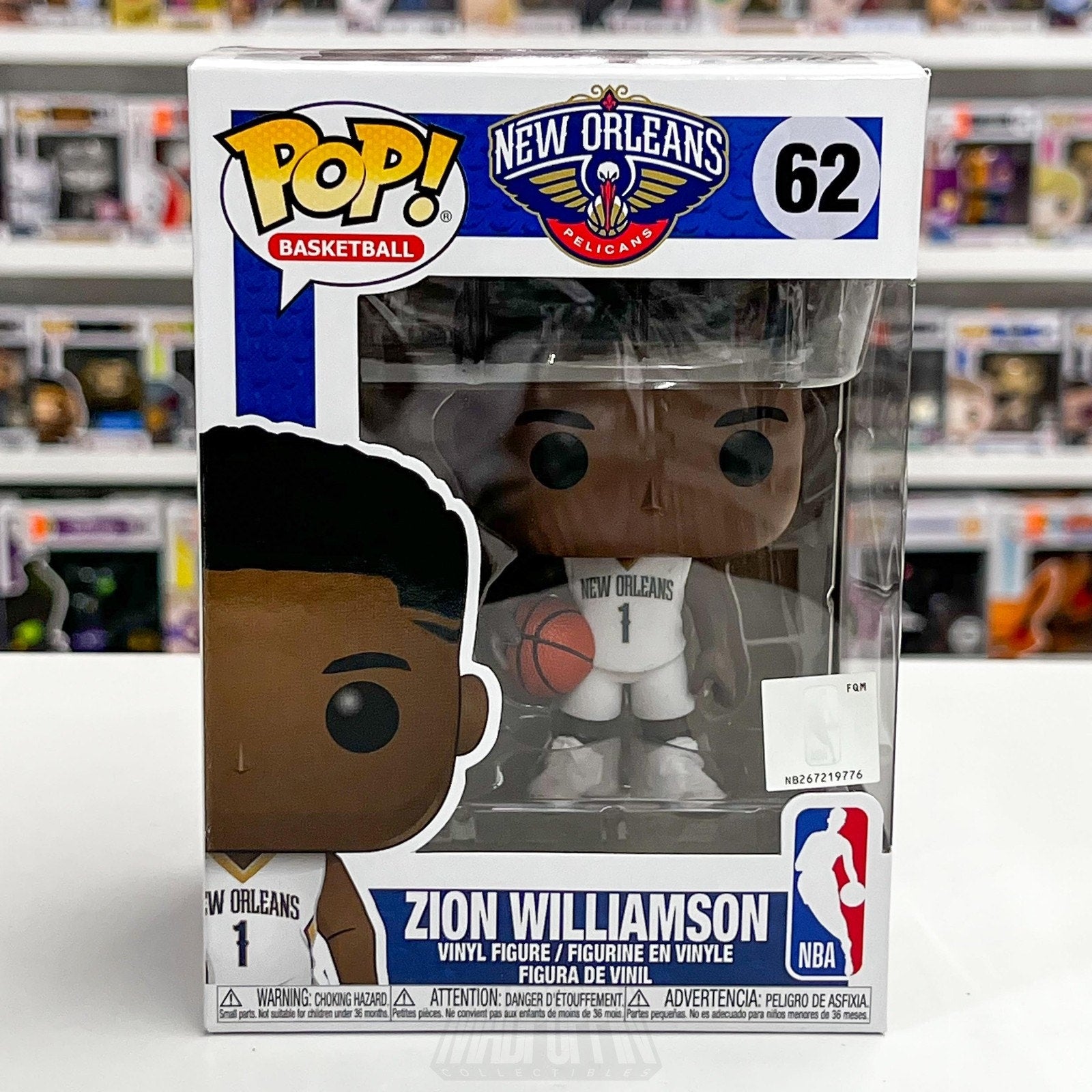 Funko Pop! NBA Zion Williamson #62 New Orleans Pelicans Vinyl Figure Collectible