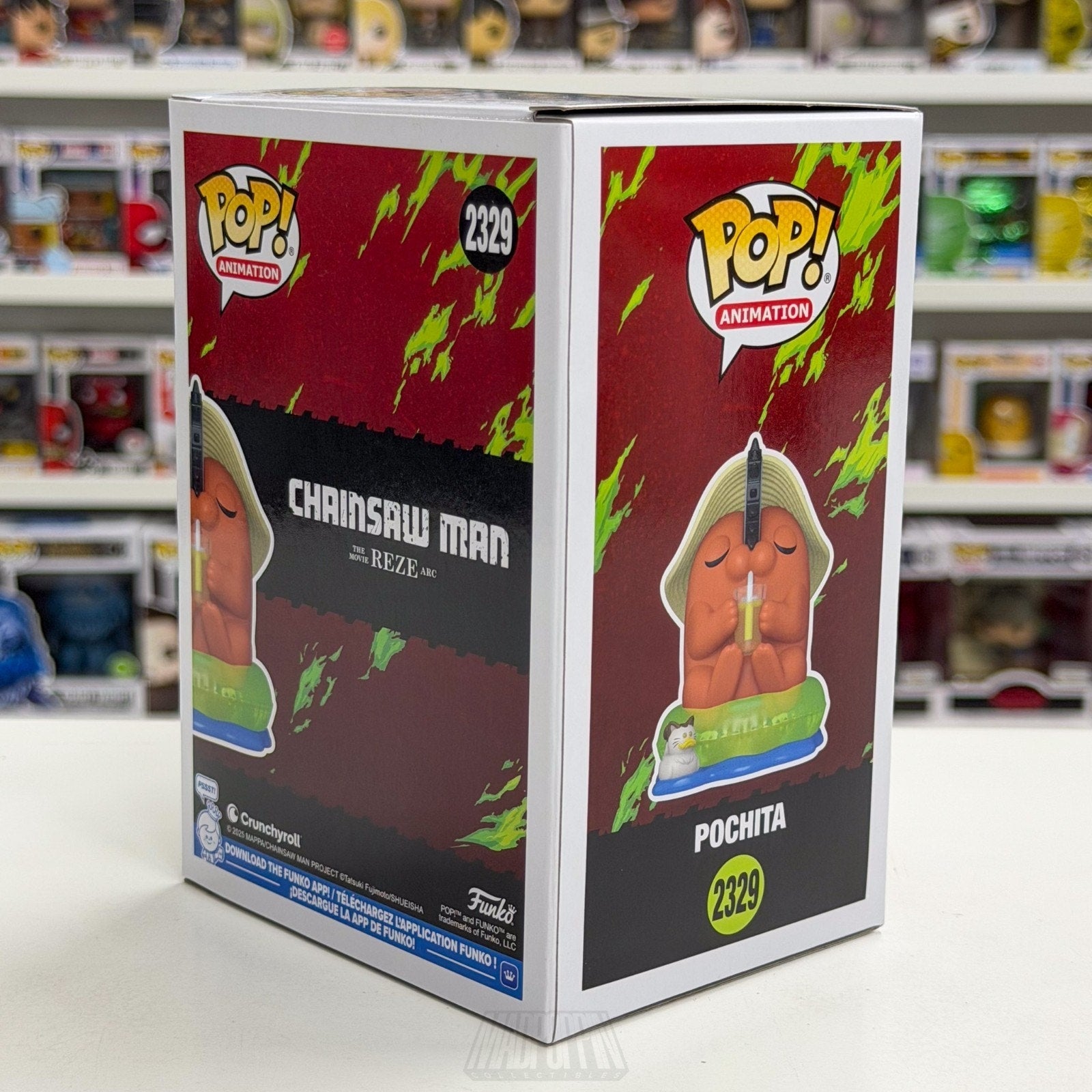 Funko Pop Anime Chainsaw Man Pochita Lounging 2329 SDCC 2026 Manga CON STICKER