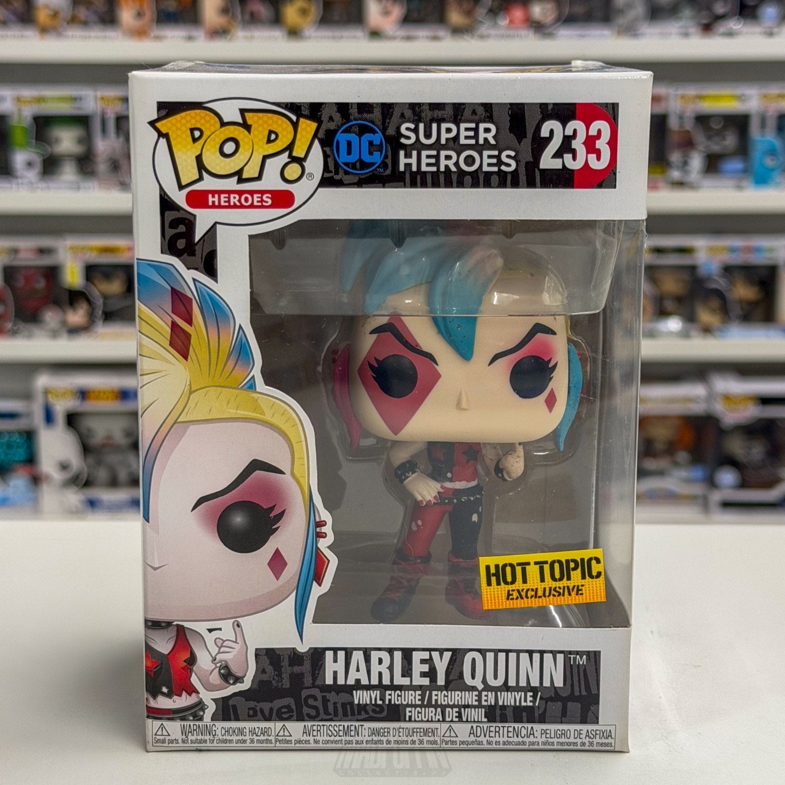 Funko Pop DC Super Heroes Harley Quinn Skullbags Hot Topic 233 Toy Vinyl Figure