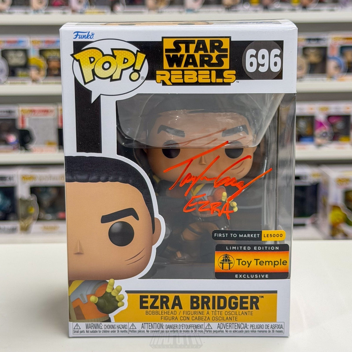 Funko Pop Star Wars Rebels Ezra Bridger Signed Auto Taylor Gray Toy Temple 696