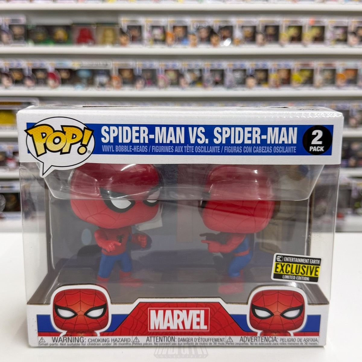 Funko Pop Marvel Spider-Man vs Spider-Man Entertainment Earth 2 Pack Toy Figure